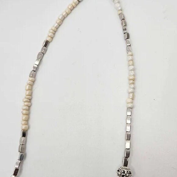 Boho Bone Black & Ivory 2-Strand 24" Necklace - Picture 3 of 7